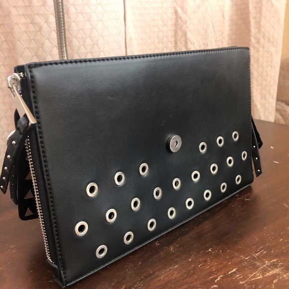 Black Studded Envelope Clutch - Picture 3 of 4